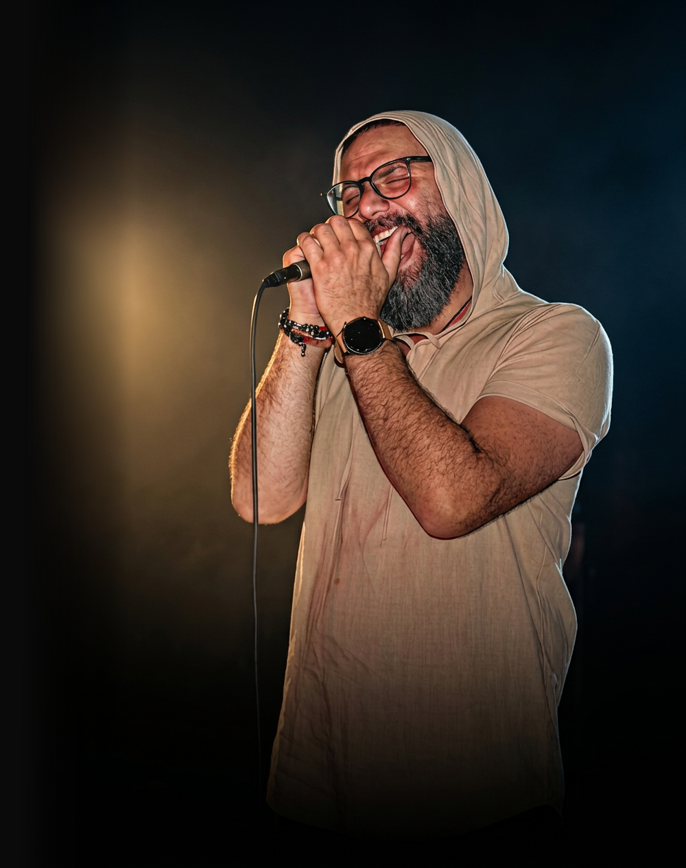 Elie Haddad performing on stage
